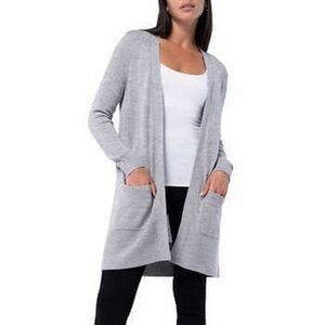 NWT Parasuco Collection Women's Cardigan Merino Wool Blend Open Front Grey Large